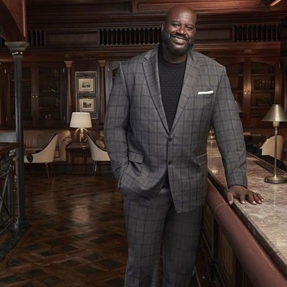 Shaquille O'Neal XLG Mens Big and Tall Plaid Stretch Fabric Regular Size 54R